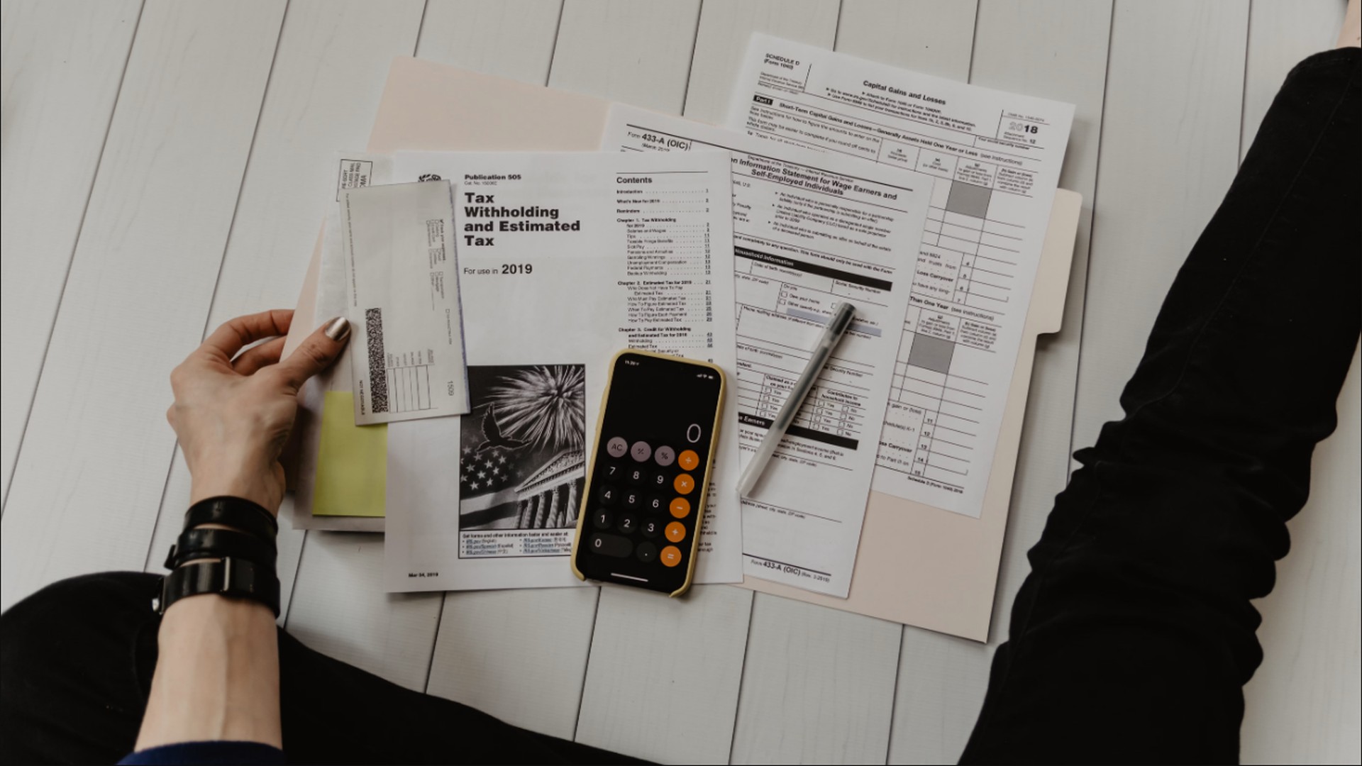 Business buyers reviewing documents