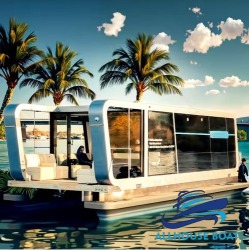 Floating Villa Prefab Houseboat Aluminum